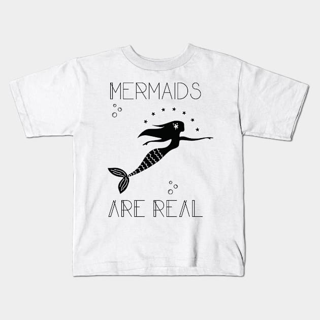 mermaid are real graphic design whimsical Kids T-Shirt by CameltStudio